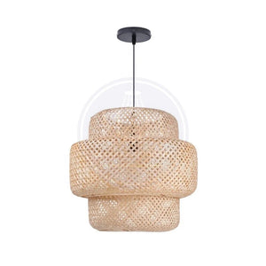 Tropical Style Double Layer Bamboo Rattan Pendant Lamp