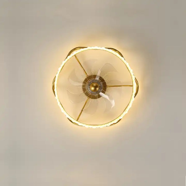 Modern Golden Crown Ceiling Fan with Lights