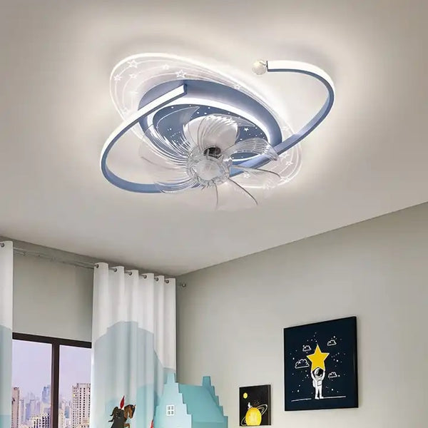 Indoor Blue Modern Decoration LED Ceiling Fan with Lights