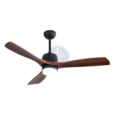 Modern Solid Wood 3 Blades Black LED Ceiling Fan Light-MRUL