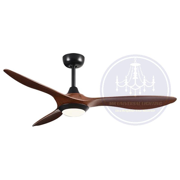 Nordic Modern 3 Blades Wood + Black Ceiling Fan Light WD006-MRUL