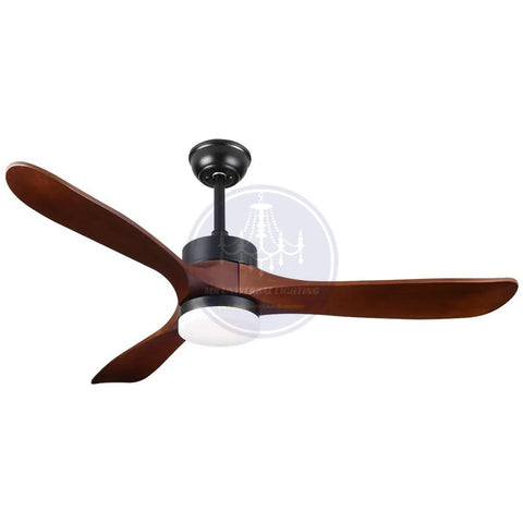 Modern 3 Plastic Wood Imitation blades Black Ceiling Fan Light-MRUL