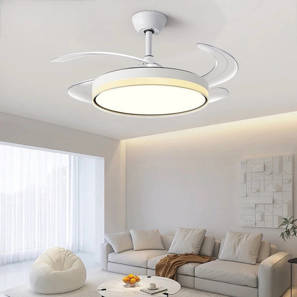 Modern Retractable FL098 Ceiling Fan Light-MRUL