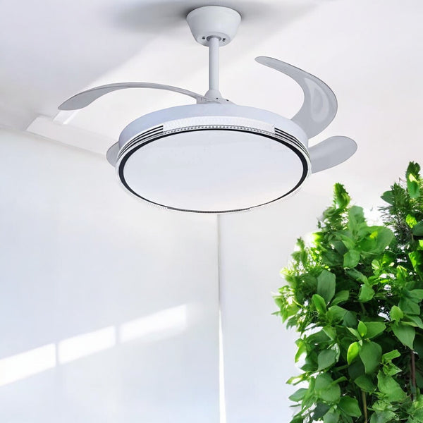 Modern Retractable Ceiling Fan Light FL099-MRUL