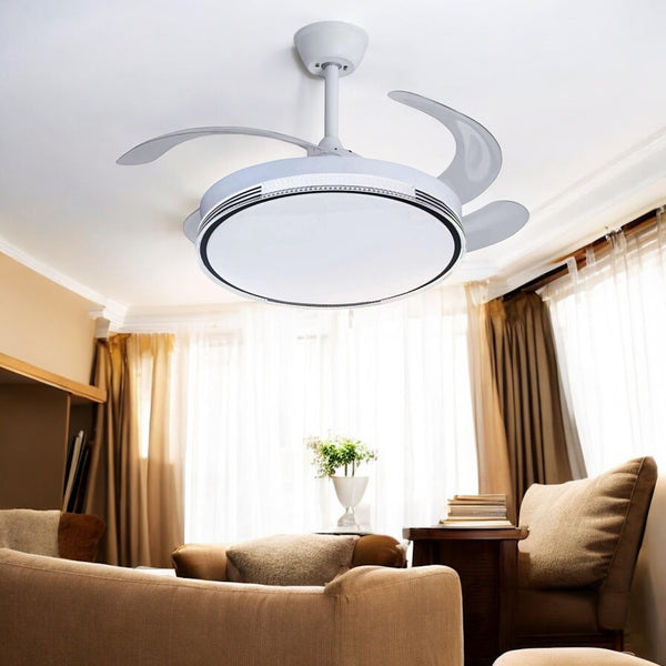 Modern Retractable Ceiling Fan Light FL099-MRUL