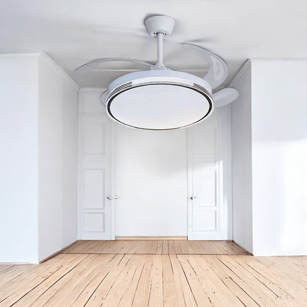 Modern Retractable Ceiling Fan Light FL099-MRUL