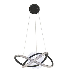 Modern Aluminum Metal Acrylic LED Pendant Light - Black