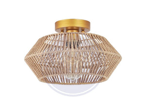 9.6 Inch Small Size Rope Style Gold Ceiling Light