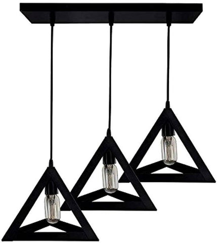 Modern Pendant Triple Triangle Black