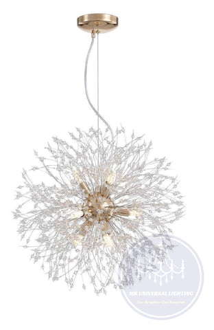 Crystal Fireworks Pendant Lamp Gold