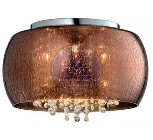 Modern Glass Ceiling Light - Bronze