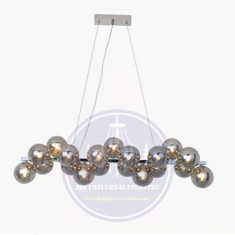 Modern Chandelier DNA Shape with 19-Glass Shade Chrome