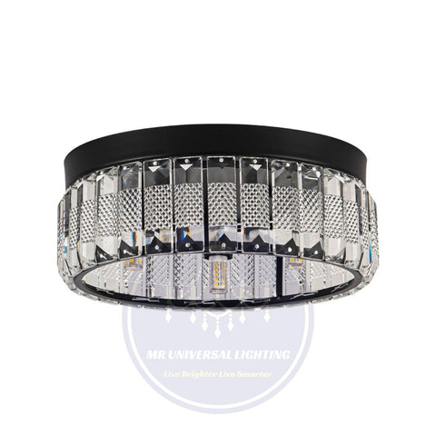 9.6 Inch Modern Black Small Size Glass Ceiling Light
