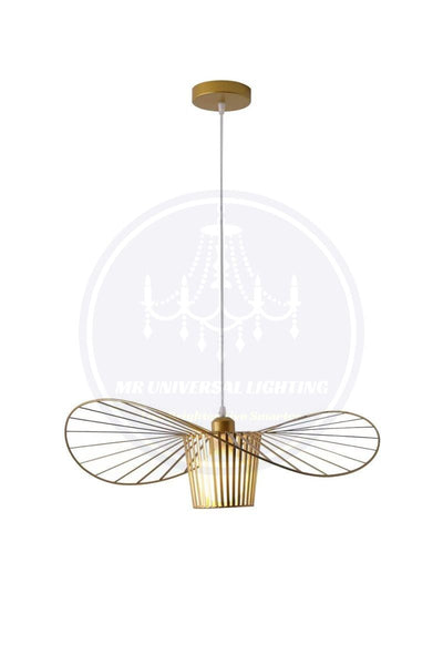 Modern Nordic Simple Style Straw Hat Shape Metal Pendant Lamp