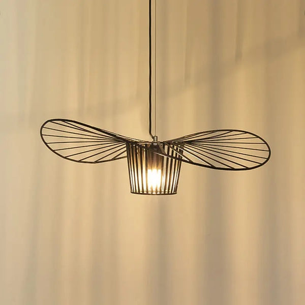 Modern Nordic Simple Style Straw Hat Shape Metal Pendant Lamp