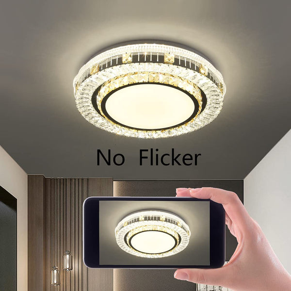 Modern Crystal Flush Mount LED Ceiling Light