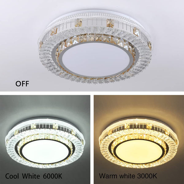 Modern Crystal Flush Mount LED Ceiling Light