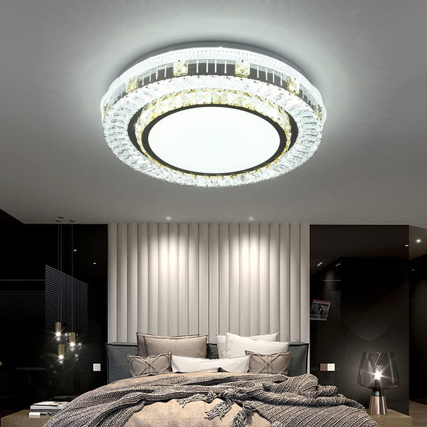 Modern Crystal Flush Mount LED Ceiling Light