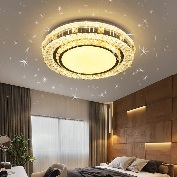 Modern Crystal Flush Mount LED Ceiling Light