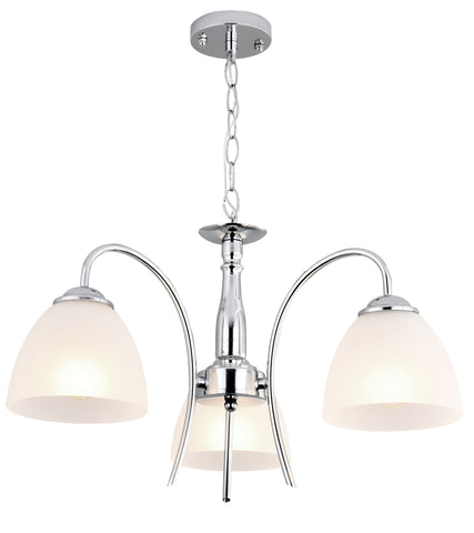 Polished Chrome Chandelier with Frosted Glass CH079/3