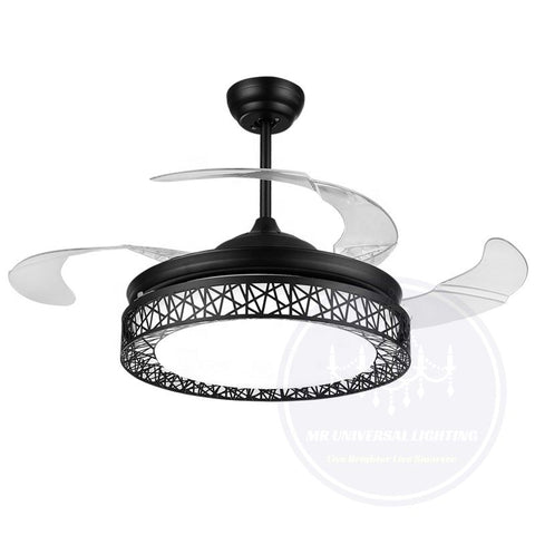 Bird Nest invisible blade modern ceiling fan-black