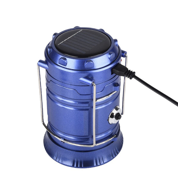 Solar Camping Lantern + Flashlights - Mettallic Blue