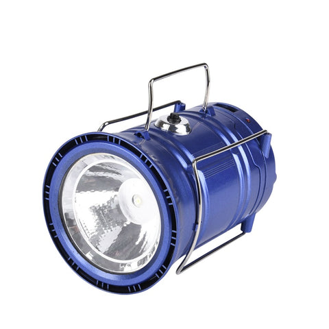 Solar Camping Lantern + Flashlights - Mettallic Blue