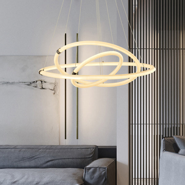 Modern Acrylic LED Pendant Lights - Triple Ring