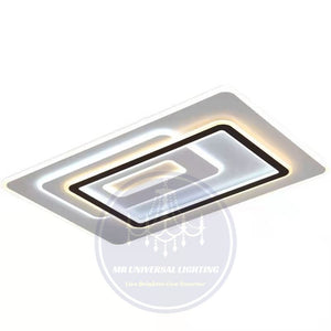Modern Acrylic LED Ceiling Light Triple Square - Large