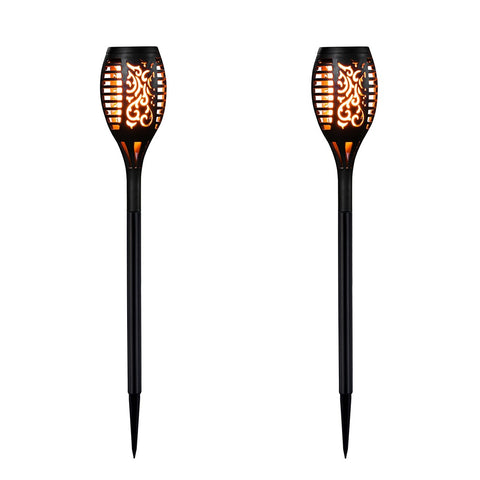 Solar Powered Outdoor Torch Flame Light 2pcs