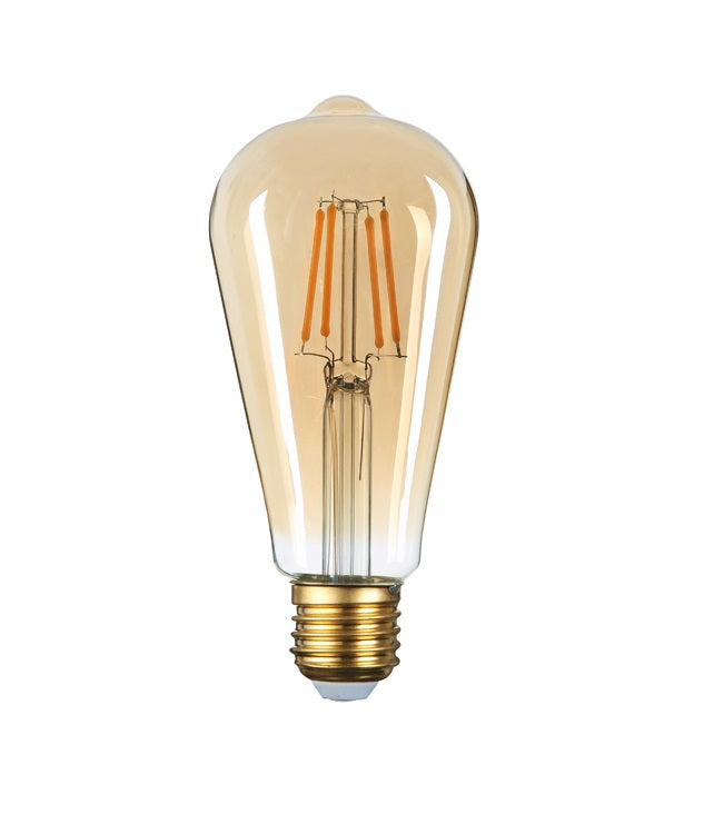 ST64 4W LED Filament Bulb E27 Warm White Amber