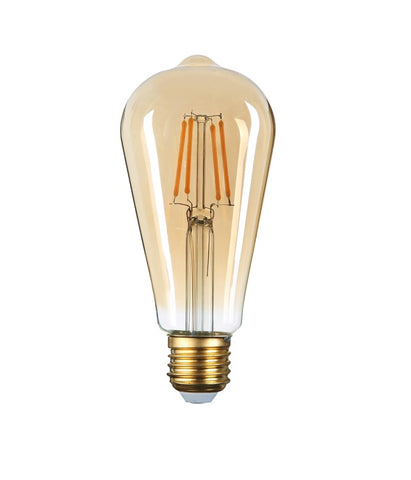 ST64 4W LED Filament Bulb E27 Warm White Amber