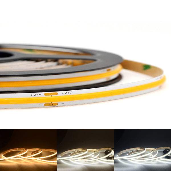 12V 5M COB High Lumen LED Strip Light Warm White