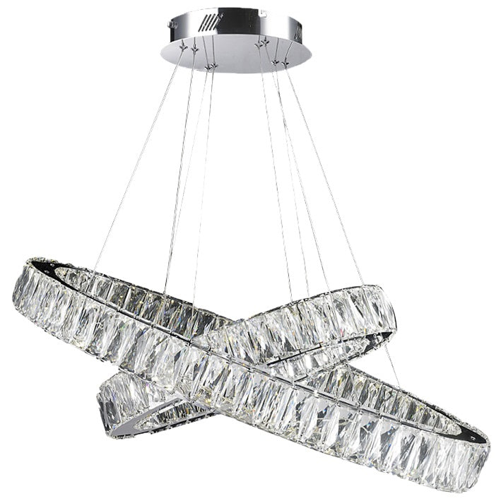 Two cross oval rings Crystal Chandelier