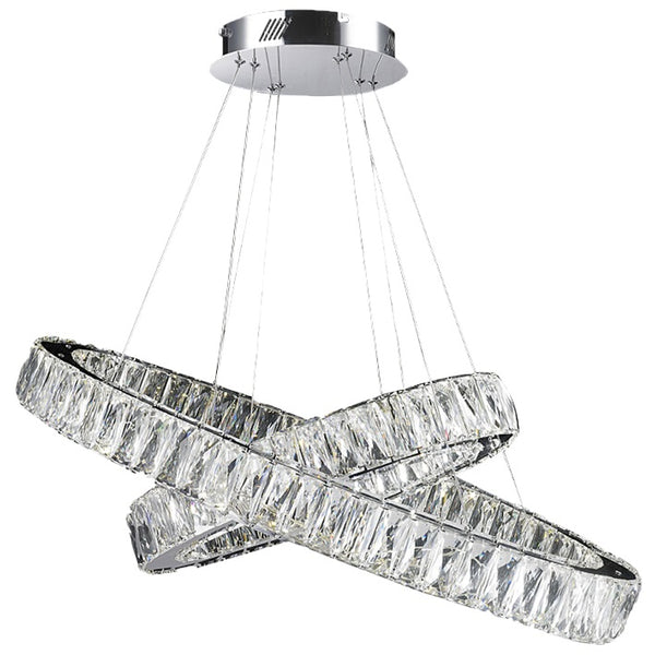 Two cross oval rings Crystal Chandelier