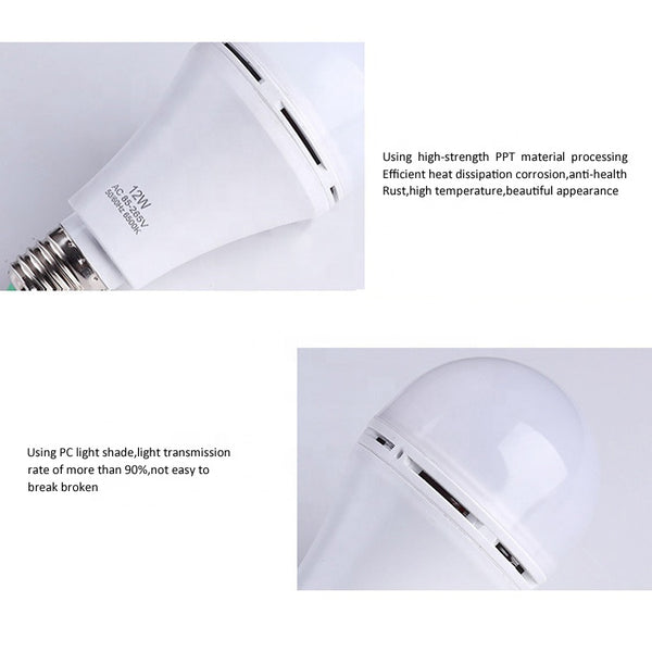 12W Rechargeable LED Bule B22 White