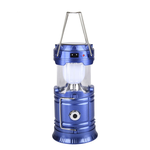 Solar Camping Lantern + Flashlights - Mettallic Blue