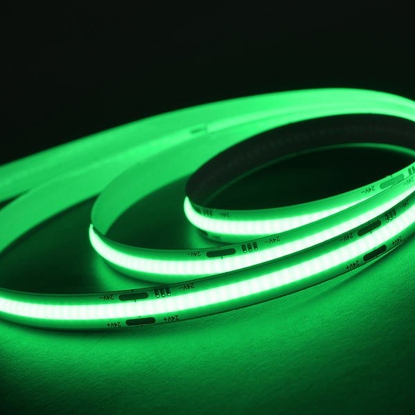 12V High Brightness COB 5M LED Strip Light Green