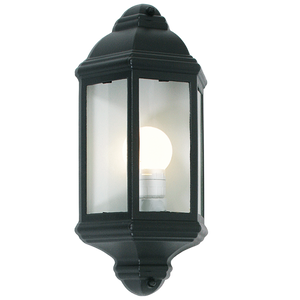 Outdoor Half Lantern Wall Lamp Black