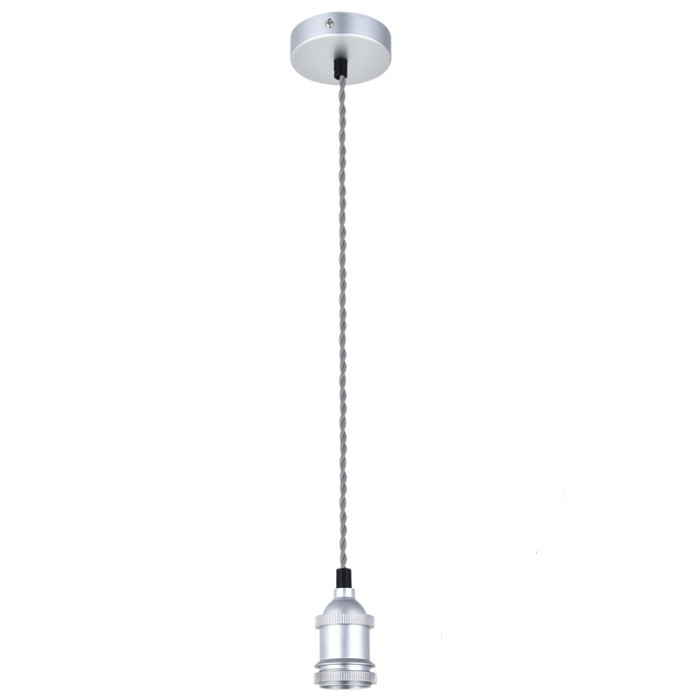 Aluminium Colour Pendant with Grey Twist Cord