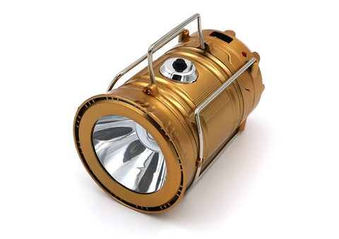 Solar Camping Lantern + Flashlights - Mettallic Gold