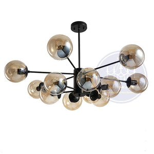 Modern 12 Glass Ball Chandelier