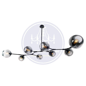 Retro Industrial Glass Pendant Lamp-8 Lights black