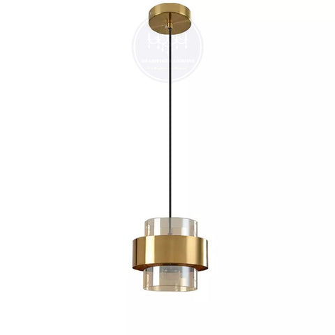 Glass Pendant Lamp Gold + Glass 2M Cable
