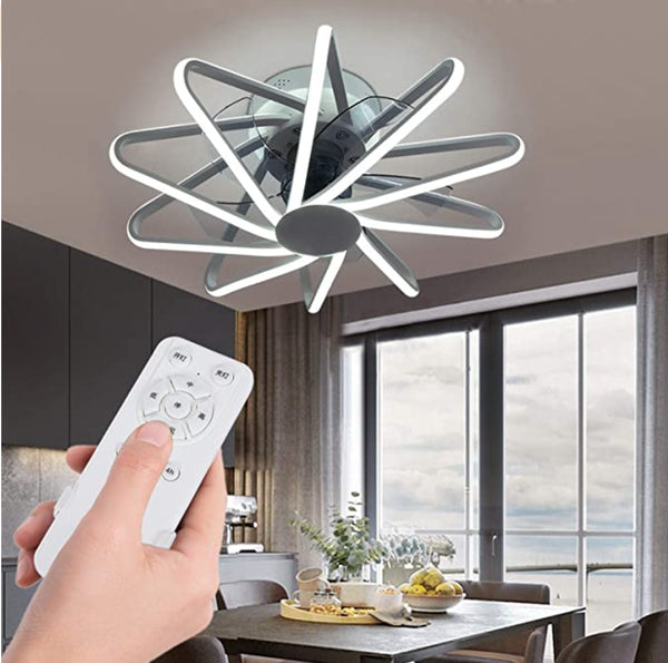 Modern Grey Cage LED Ceiling Fan