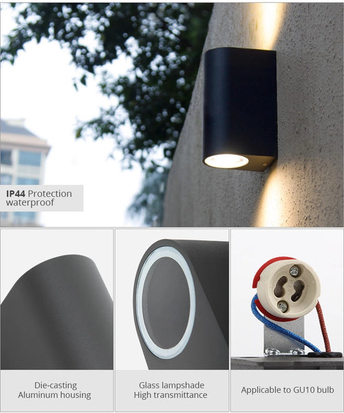 Up and Down Outdoor Wall Lamp ex318blk