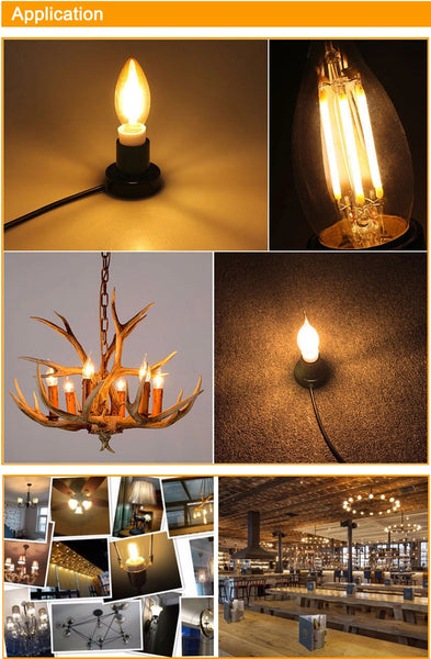 3W 35C LED Filament Candle Bulb Tail 6500k