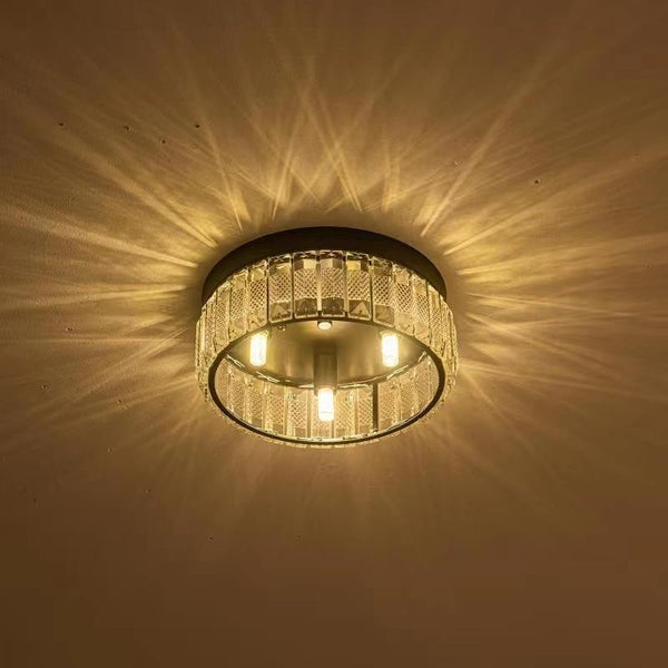 9.6 Inch Modern Black Small Size Glass Ceiling Light