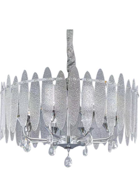 Modern Glass Chandelier Chrome