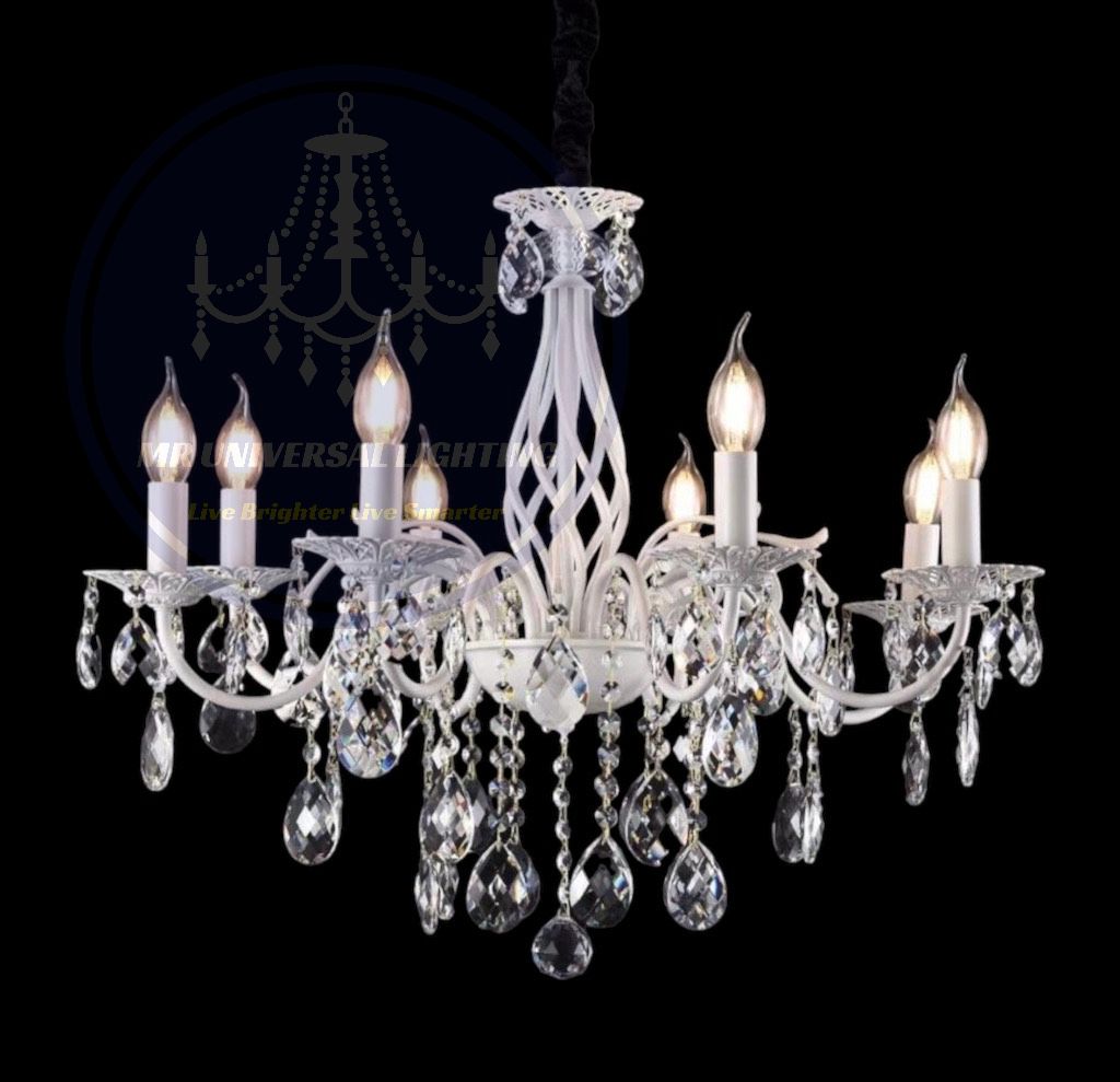 Luxury White 8 Arms Crystal Chandelier